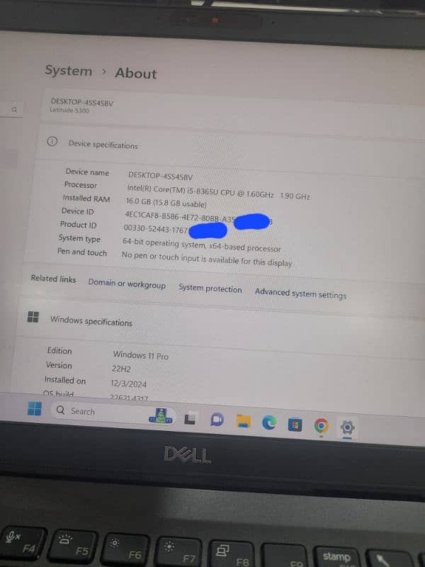 Dell Latitude 5300 CORE i5 8th gen 16gb ram 512 gb ssd 5