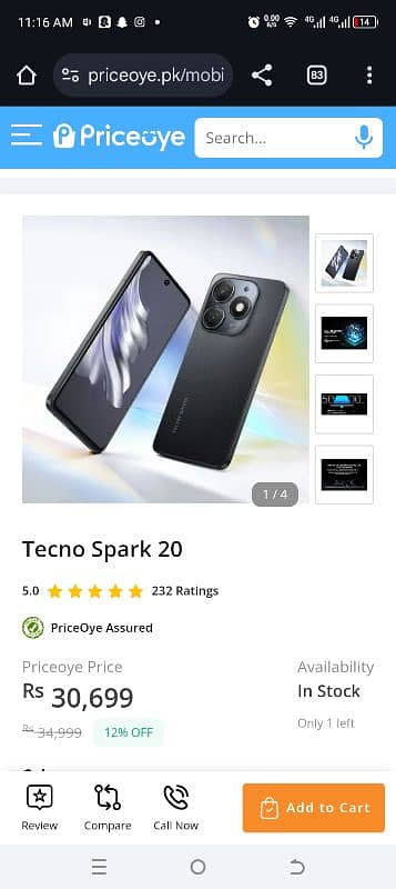 Tecno Spark 20c 10/10 With Box And 1year Warranty Card 0