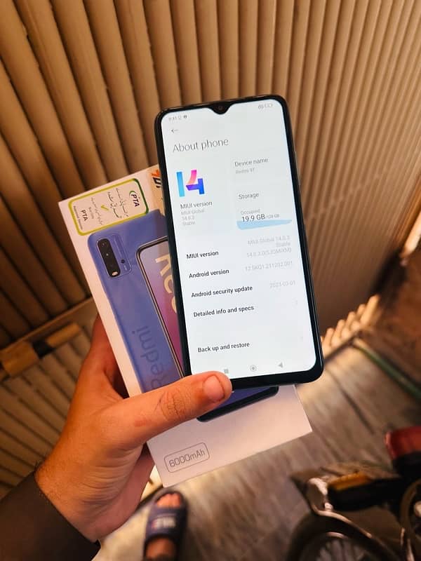 Redmi 9t 4gb 128gb with box 8