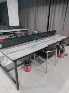 IT Office Work Station Table With Communication Wire Setup & Switches