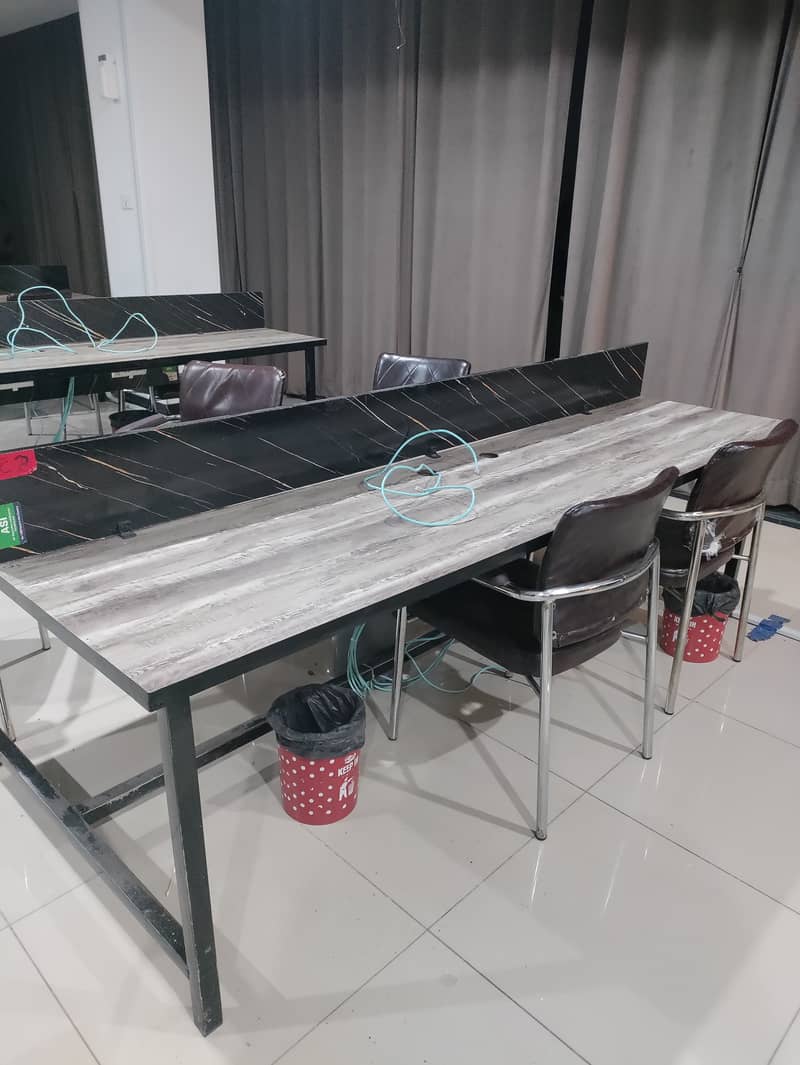 IT Office Work Station Table With Communication Wire Setup & Switches 0