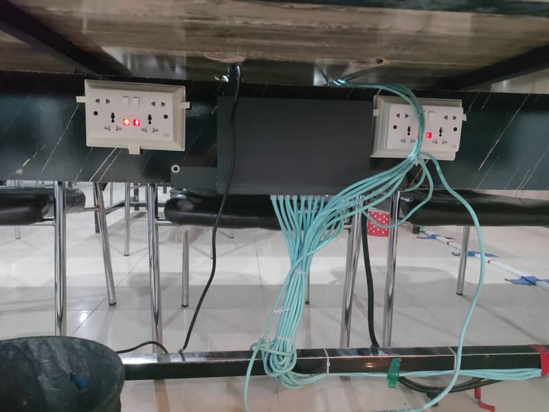 IT Office Work Station Table With Communication Wire Setup & Switches 2