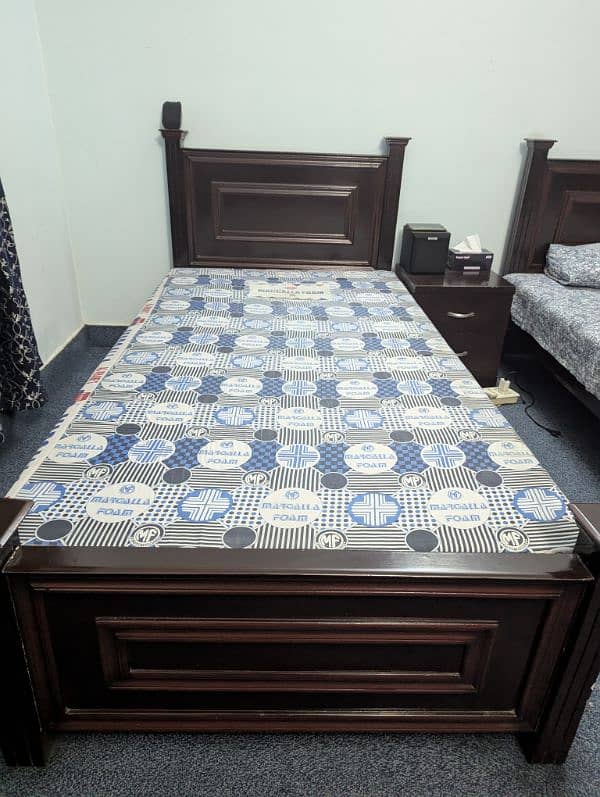 Twin Single Beds with Mattress For Sale 2