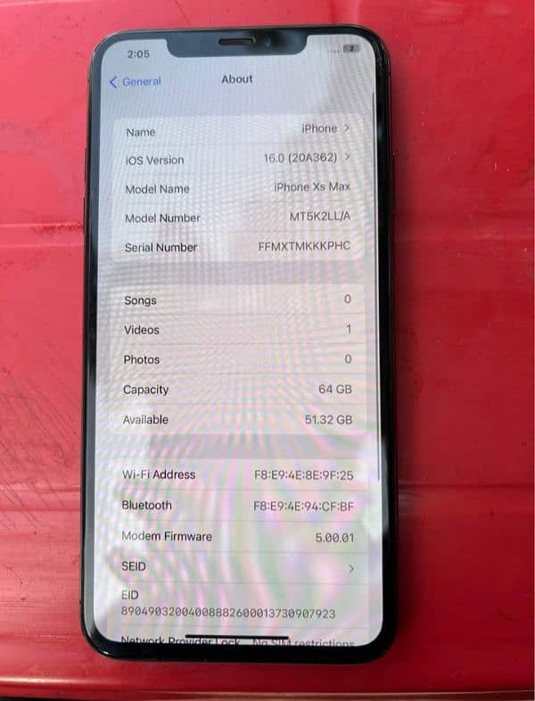 iphone xsmax ufone sim working 64gb 7