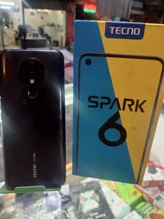 Tecno spark 6 (4/64) ram with box condition 10/8 koi issue nhi ha