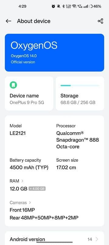 OnePlus 9 Pro dual sim 12/256 read add complete 8