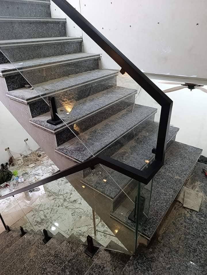 Glass railing/stairs temperd glass relling 9