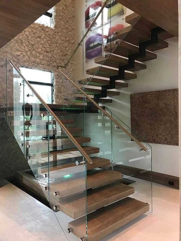 Glass railing/stairs temperd glass relling 11