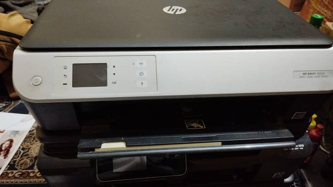 HP ENVY4504 WIRELESS COLOUR BLACK ALL OK 2 SIDE PRINTING BE KARTA HA 0