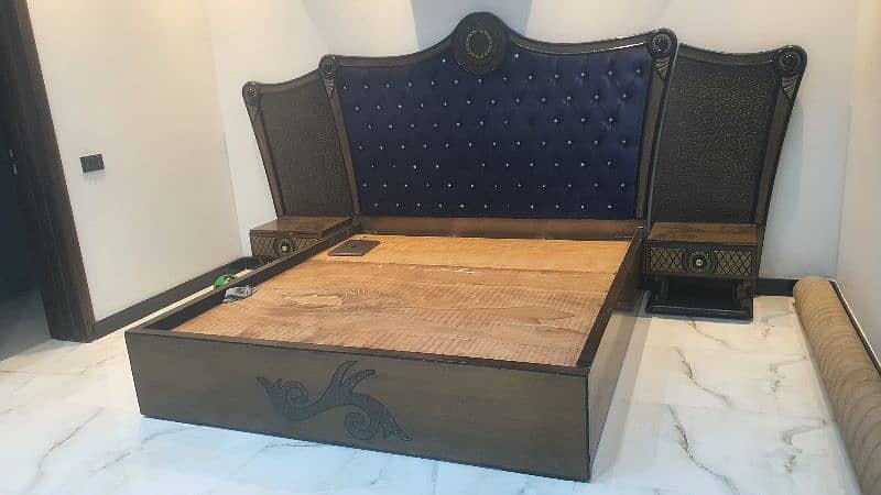 Wooden King Size Bed 1