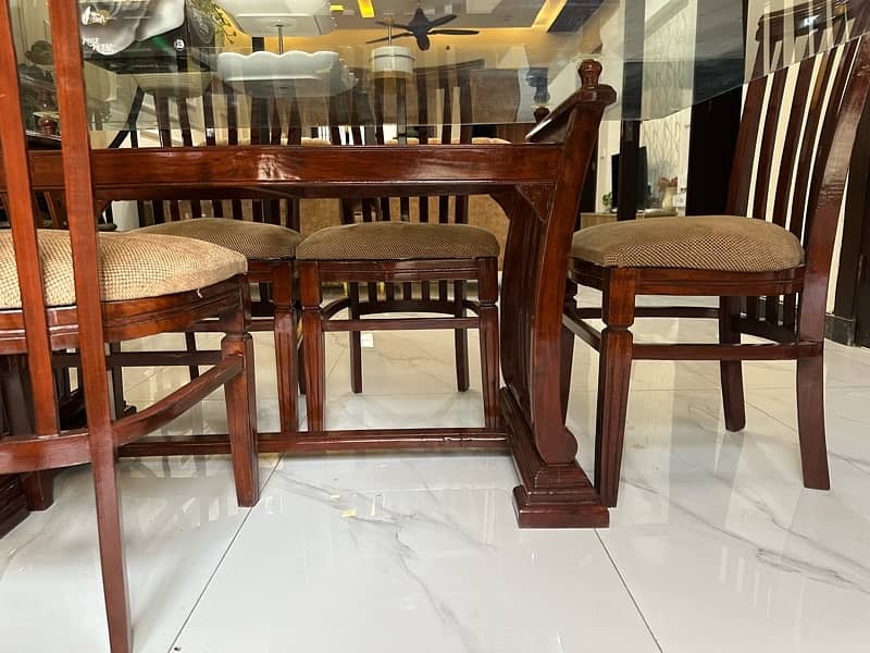 Wooden Dining Table With Glass Top 6