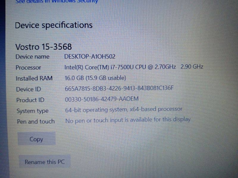 Dell Vostro i7 7th Generation 4