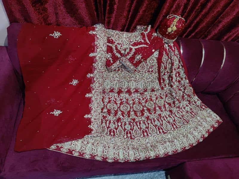 bridal lehnga designer in Redish mehroon color 1