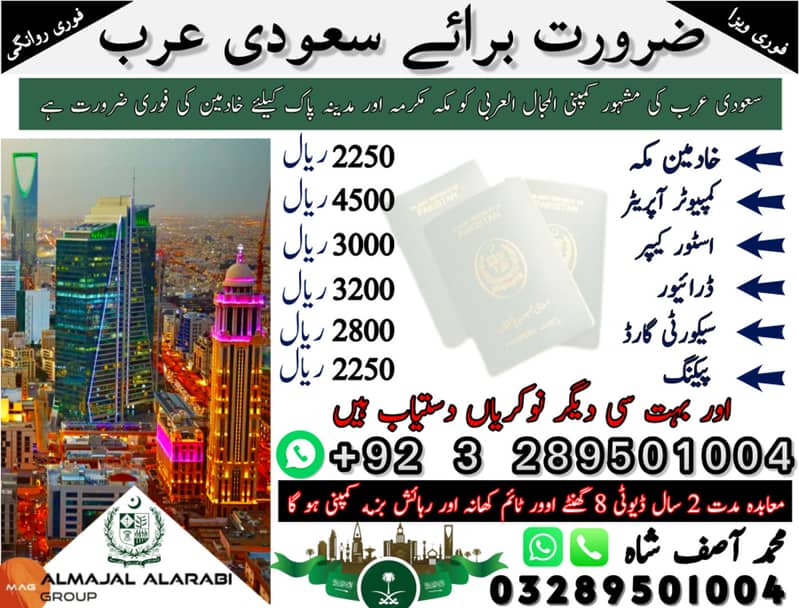 Khadmeen Jobs , Labor Jobs , Company Work permit Visa , Jobs in saudia 0