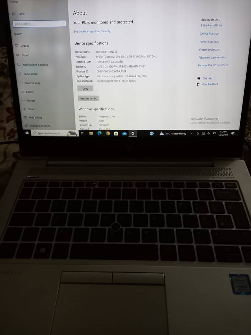 *Hp EliteBook 830 G6 Touch IPS Display* 6