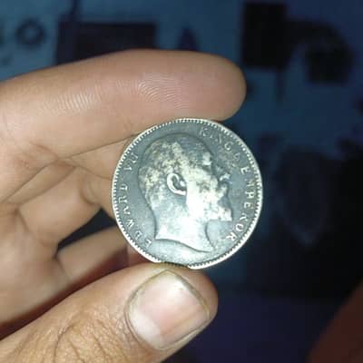India 1906 old 1 one rule coin Pakistan 30000 India 15000