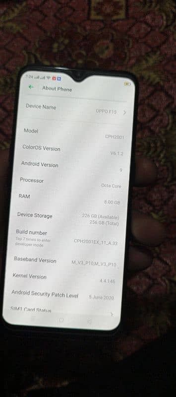 Oppo f15 8/256 condition 10/10 1