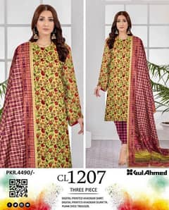 3pcs women's unstitched khaddar digital print suits