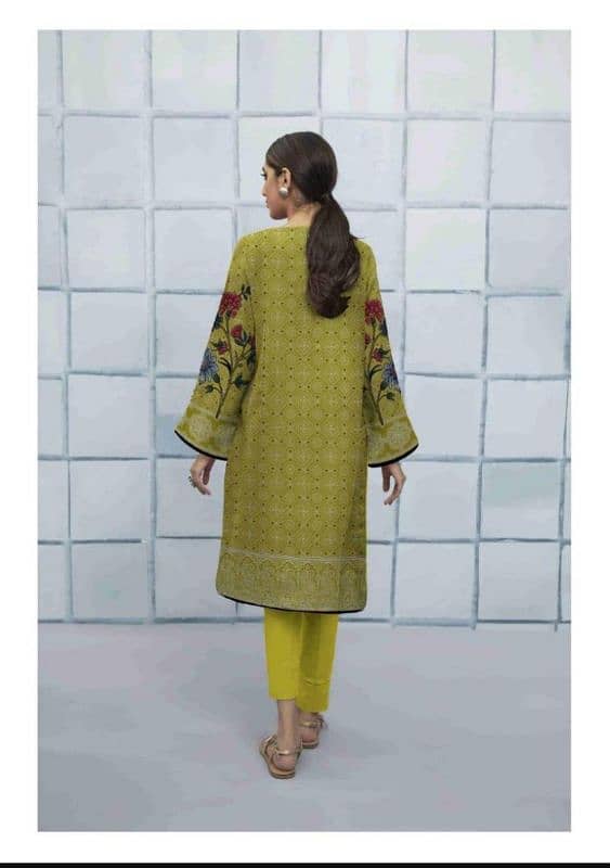 2 Pcs Amna. B women's Unstitched Linen Printed Suit 1