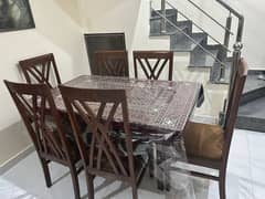 Pure wood dining table all new (few days used)