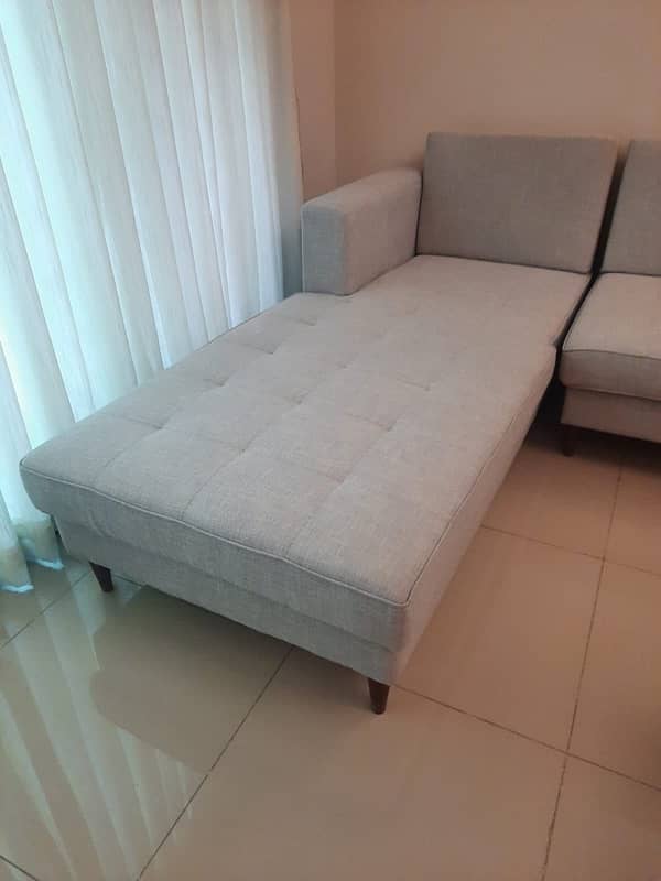 Selling 5 Seater L Shape Grey Sofa with 2 Cushions Excellent Condition 5