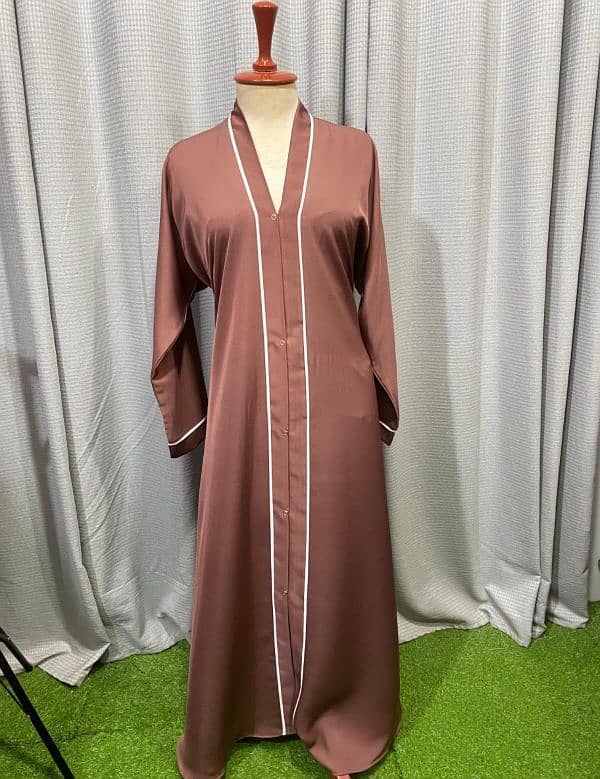 FRONT OPEN PIPINE ABAYA 7