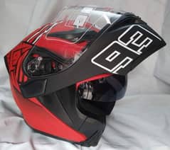 Jiekai JK902 | Matt Red | Flip Up | Dual Visor | Ventilation