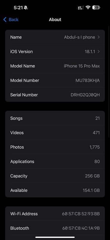 I PHONE 15 PRO MAX 256GB NON PTA 7