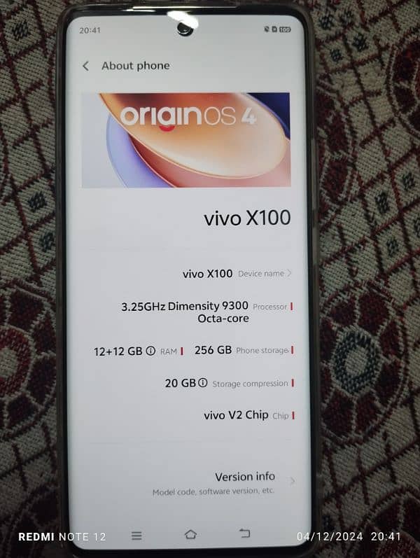 Vivo x100 12 GB Ram 256 GB Non PTA 1