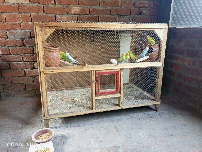 Wooden Cage Pinjra For Parrots Hens chicken khooda no iron barfi Jali 0