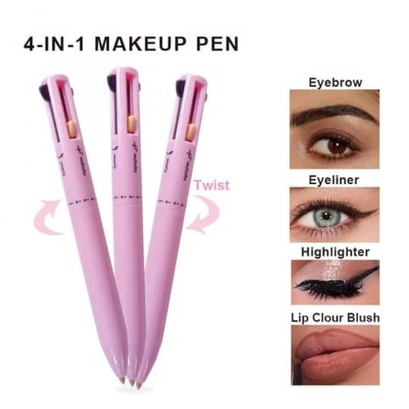 Multi-Effect 4 In 1 Eyeliner Eyebrow Pencil Contour Pen Long Lasting 0