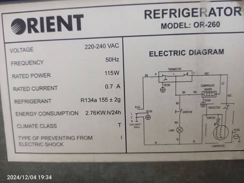 Orient 2 Door Refrigerator 9 cubic ft 6