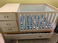 1 year used baby cot