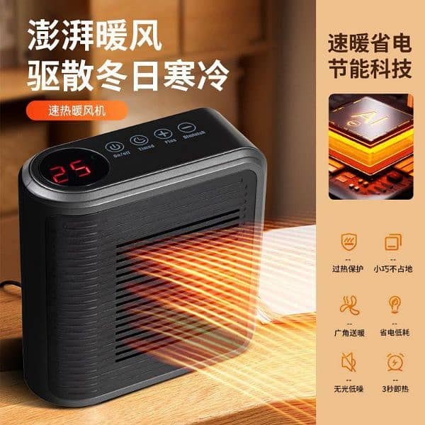 Mini heater with plug in touch control and multi function hot air 1