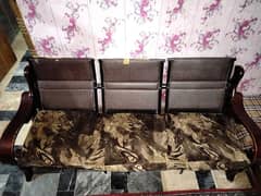 3 seater sofa wooden and metal