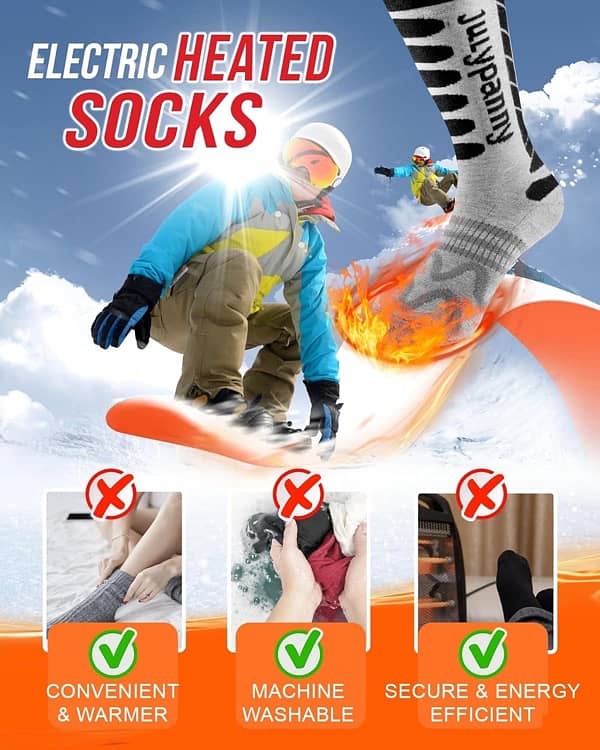 5000mAh 2 powebank Unisex Electric Heated Socks 3