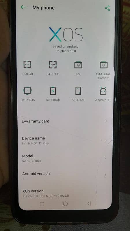 infinix ho 11 play in gud condition 0