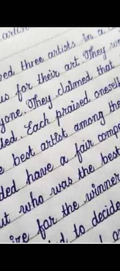 Handwriting assignment work