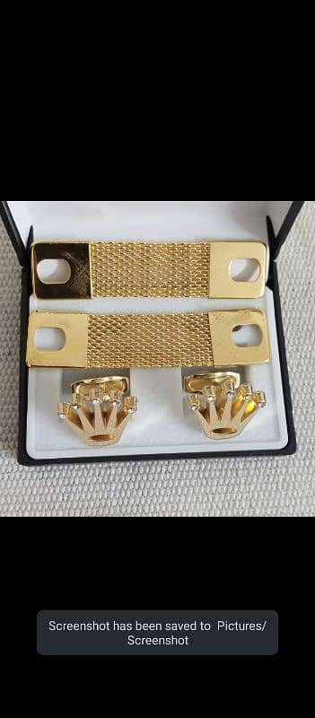 premium quality Rolex crown design cufflinks with chain 1