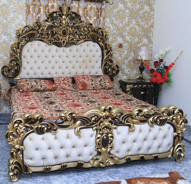 Pure solid wood Chinioti king bedroom set 0