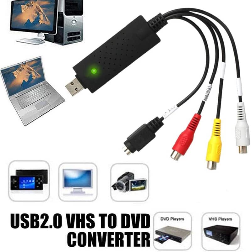 Video Capture Card,Convert VHS to Digital from VHS VCR Mini DV Hi8 DVD 1