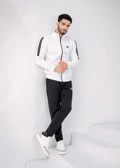 Men's Micro Fleece Zipper Track Suit 2Pcs in Classic Black