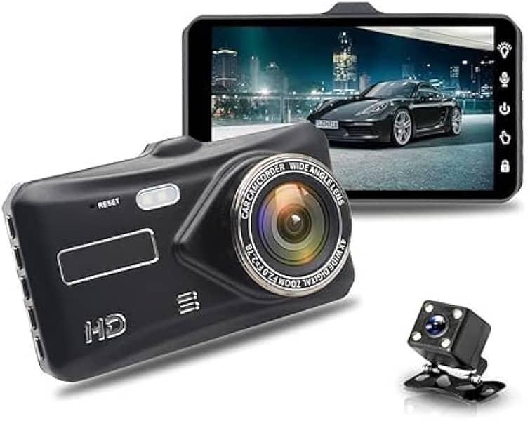 1080P Dual Lens 4 Inch IPS Touch Screen, 170 Wide Angle Car DVR 1