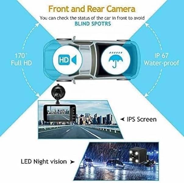 1080P Dual Lens 4 Inch IPS Touch Screen, 170 Wide Angle Car DVR 6