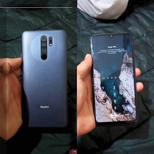 Redmi 9 mobile phone with charger + original box 0