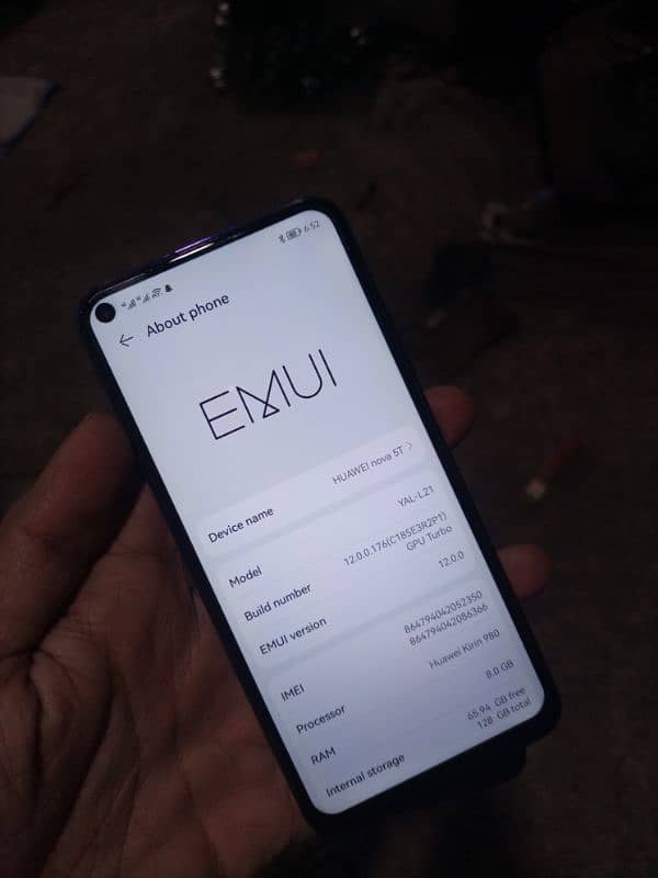 Huawei nova 5T   128GB  8RAM. Gb  PTA proof condition 10 by 9 2