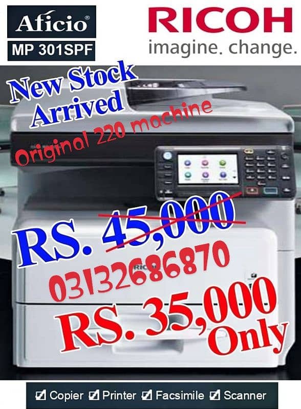 Ricoh 301 Original 220 3in1 printer 0