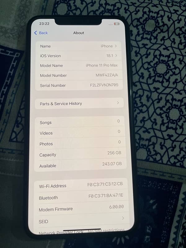 iphone 11 pro max PTA approved 256 gb Dual physical approved 7