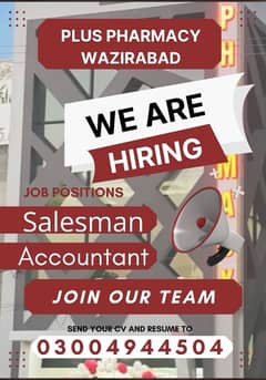 Senior sales persons and Accountants are required