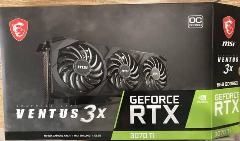 MSI Ventus 3x Rtx 3070Ti box pin packed wrnty 0